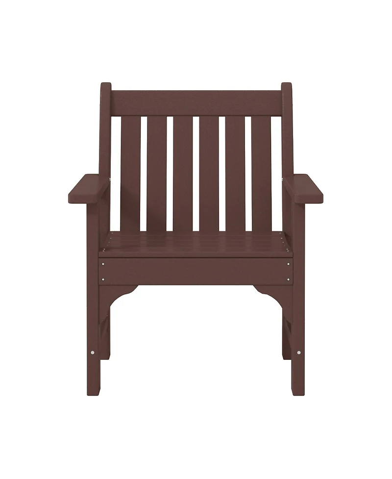 WestinTrends Outdoor Patio 2-Piece Hdpe Adirondack Garden Chair with Square Side Table Set