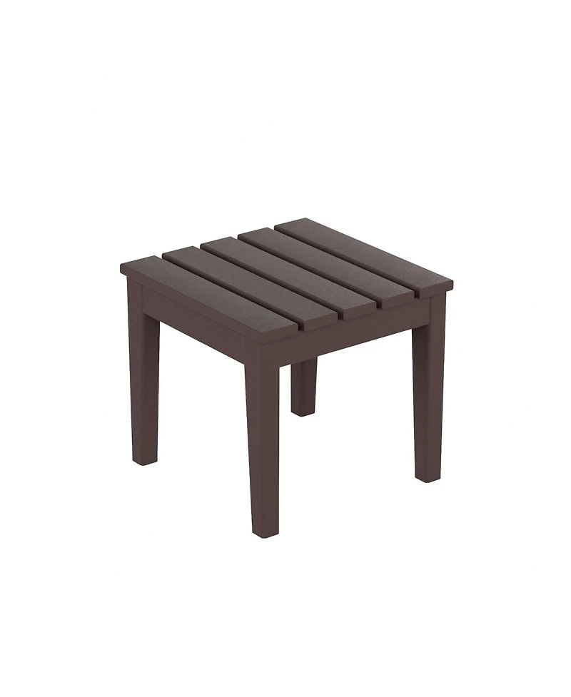 WestinTrends Outdoor Patio 3-Piece Hdpe Adirondack Garden Chairs with Square Adirondack Side Table Set
