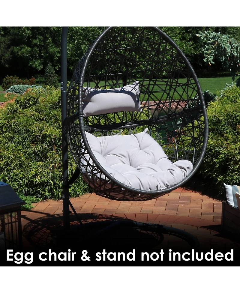 Outdoor Replacement Caroline Hanging Egg Chair Cushion and Headrest Pillow Set - 2pc