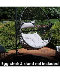 Outdoor Replacement Caroline Hanging Egg Chair Cushion and Headrest Pillow Set - 2pc