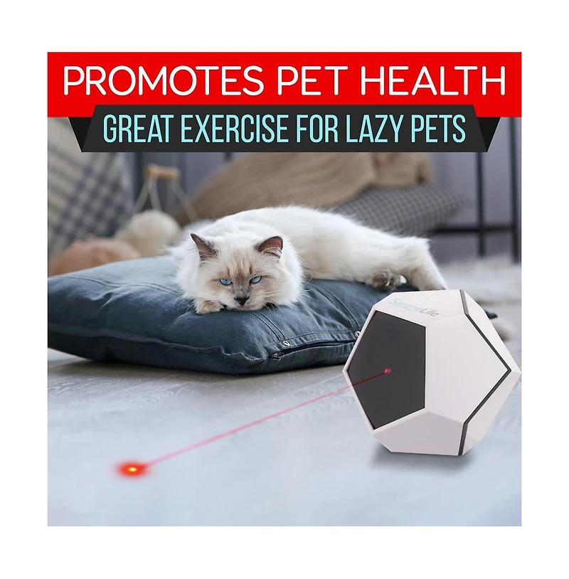 SereneLife Smart Interactive Pet Laser Toy, Handheld & Automatic Modes