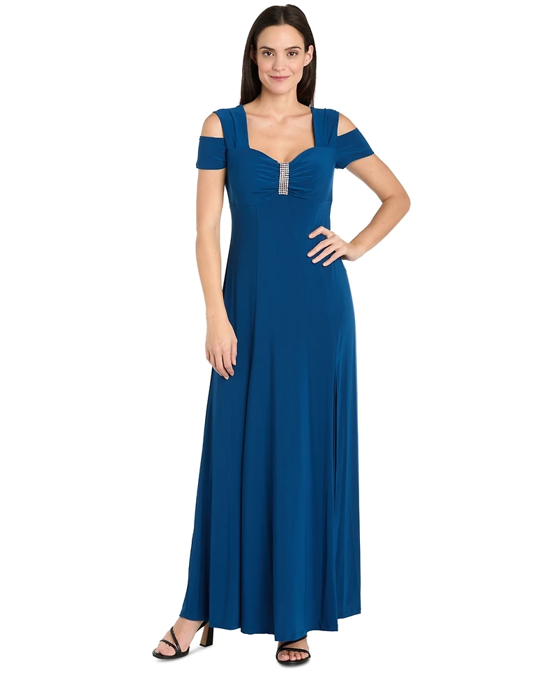 R & M Richards Cold-Shoulder Gown