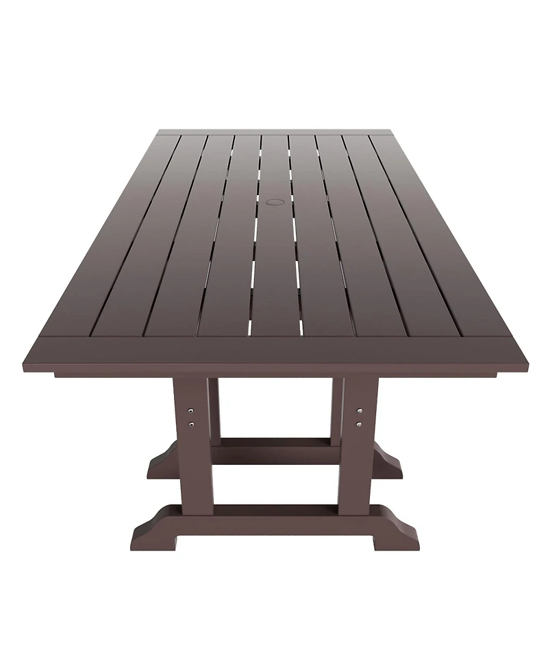 WestinTrends 6-Piece Hdpe Outdoor Rectangle Dining Patio Table and Chairs Set