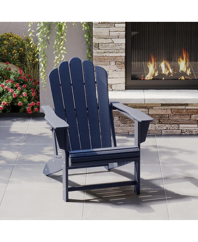WestinTrends Outdoor Patio Hdpe Adirondack Chair With Cup Holder
