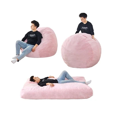 Giant Bean Bag Chair That Turns Into a Bed, Soft Convertible Floor Sofa for Bedroom or Gaming Room -The Pop Home
