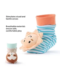 The Peanutshell Boho Baby Rattle Socks and Wrist Rattle Set, 5 Piece