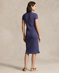 Polo Ralph Lauren Women's Cable-Knit Cotton Polo Midi Dress