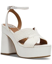 Dv Dolce Vita Women's Waylan Raffia Platform Crossband Dress Sandals