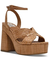 Dv Dolce Vita Women's Waylan Raffia Platform Crossband Dress Sandals