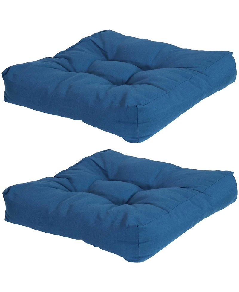 Indoor/Outdoor Square Tufted Patio Chair Seat and Back Cushions - 20" - 2pk