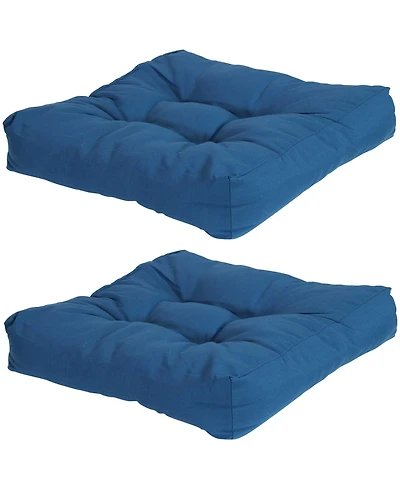 Indoor/Outdoor Square Tufted Patio Chair Seat and Back Cushions - 20" - 2pk