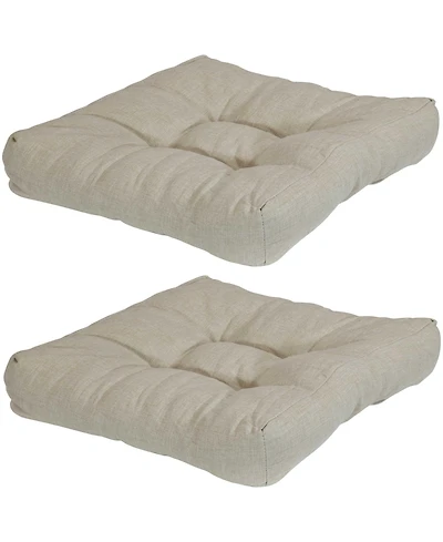 Indoor/Outdoor Square Tufted Patio Chair Seat and Back Cushions - 20" 2pk