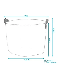 Garden Grow Bag with Handles Nonwoven Polypropylene Fabric, Black