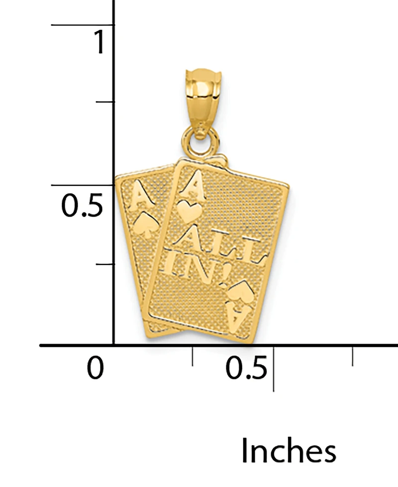14k Gold Charm, Ace of Hearts and Spades All In Charm