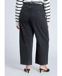 Eloquii Women's Plus Size Dart Detail Barrel Leg Jean