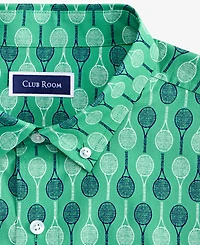 Club Room Men's Racket Regular-Fit Stretch Geo-Print Button-Down Poplin Shirt, Exclusively at Macy's