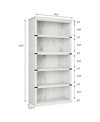 gaomon 5 Tier Bookcase, Farmhouse Book Shelf with Storage Open Display Bookshelves
