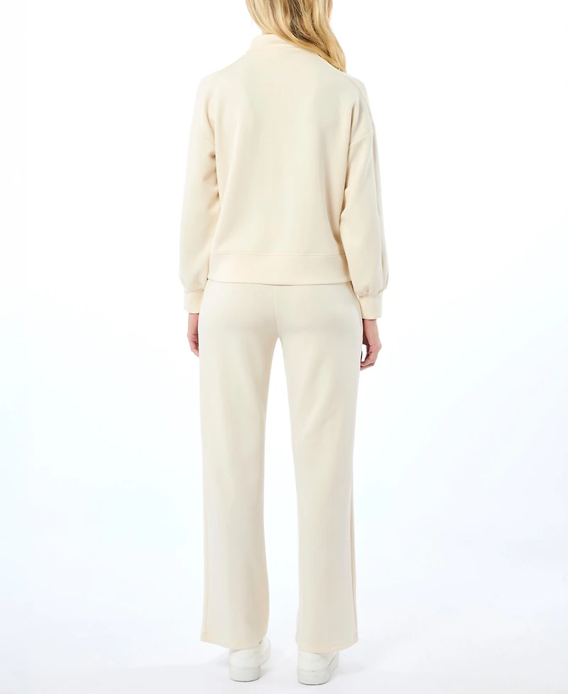 Cable & Gauge Women's Yummy Mock Neck Sweatshirt and Pant Matching Set