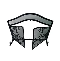 Slickblue 2-Door Iron Fireplace Screen Elegant and Durable Protection for Your Fireplace
