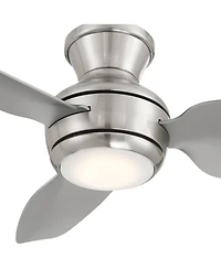 Casa Vieja 36" Whirl Modern Indoor Outdoor Ceiling Fan 3 Blade Led Light Remote Control Brushed Nickel Finish Bedroom Patio Hugger