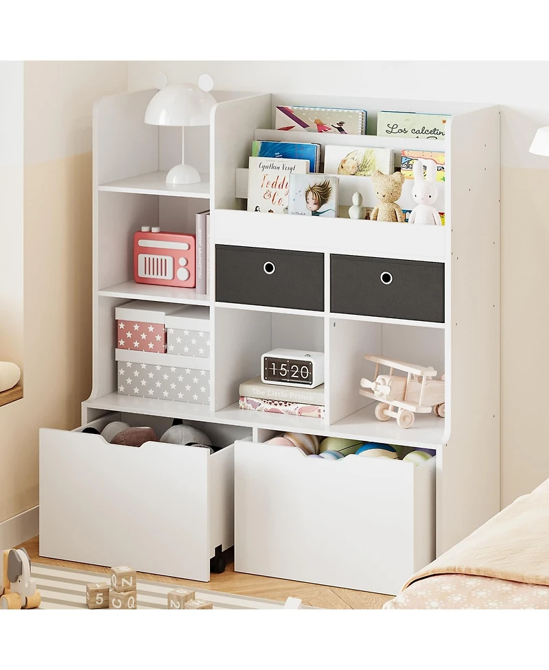gaomon Kids Bookshelf 47.8in Toy Storage Organizer with Drawers
