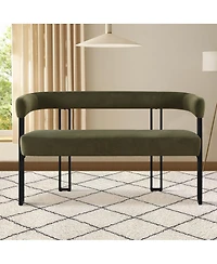 Velvet Upholstered 2-Seater Bench, Modern Loveseat Sofa for Living Room, Bedroom, or Entryway-Maison Boucle