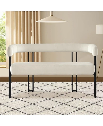 Velvet Upholstered 2-Seater Bench, Modern Loveseat Sofa for Living Room, Bedroom, or Entryway-Maison Boucle