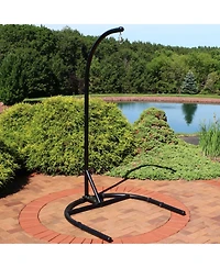 Outdoor Durable Powder-Coated Steel U-Shaped Hanging Egg Chair Swing Stand - 76" - Black