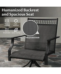 Patio Swivel Dining Chairs Set of 2 with Quick-Drying Fabric and Metal Frame