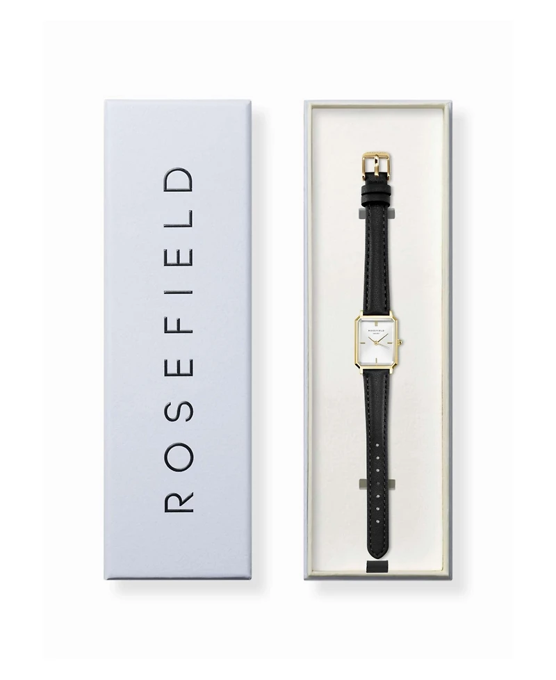 Rosefield Octagon Xs Women's Black Leather Watch 24mm