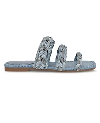 Nine West Women's Qazz Woven Embellished Flat Sandals