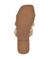 Nine West Women's Qazz Woven Embellished Flat Sandals