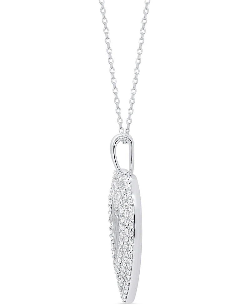 Forever Grown Diamonds Lab-Grown Diamond Heart Pendant 18" Necklace (2 ct. t.w.) in Sterling Silver or 14k Gold-Plated Sterling Silver