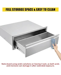 gaomon Outdoor Kitchen Drawer with Divider, Stainless Steel Flush Mount Single Bbq Drawer, 30W x 23D x 10H Inches Built-In Access Drawer with Venting