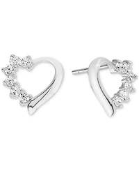 Macy's Cubic Zirconia (1/4 ct. t.w.) Bow Post Earrings in Sterling Silver (Also Available in 14k Gold over Sterling Silver)