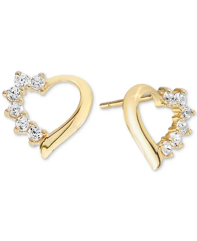 Macy's Cubic Zirconia (1/4 ct. t.w.) Bow Post Earrings Sterling Silver (Also Available 14k Gold over Silver)