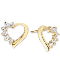 Macy's Cubic Zirconia (1/4 ct. t.w.) Bow Post Earrings Sterling Silver (Also Available 14k Gold over Silver)