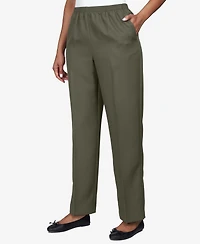 Alfred Dunner Women's Classic All Around Elastic Waist Accord Medium Length Pant