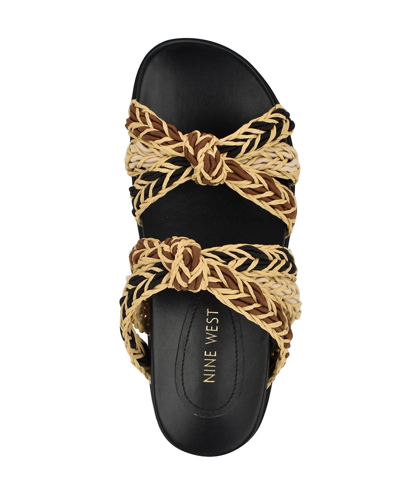 Nine West Women's Gilma Woven Flat Slip-On Sandals