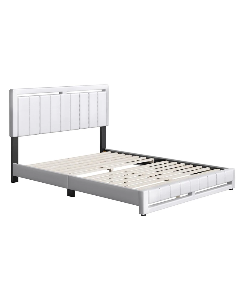 Boyd Sleep Belle Upholstered Platform Bed with Headboard, Mattress Foundation Strong 14 Wood Slat Supports, No Box Spring Required