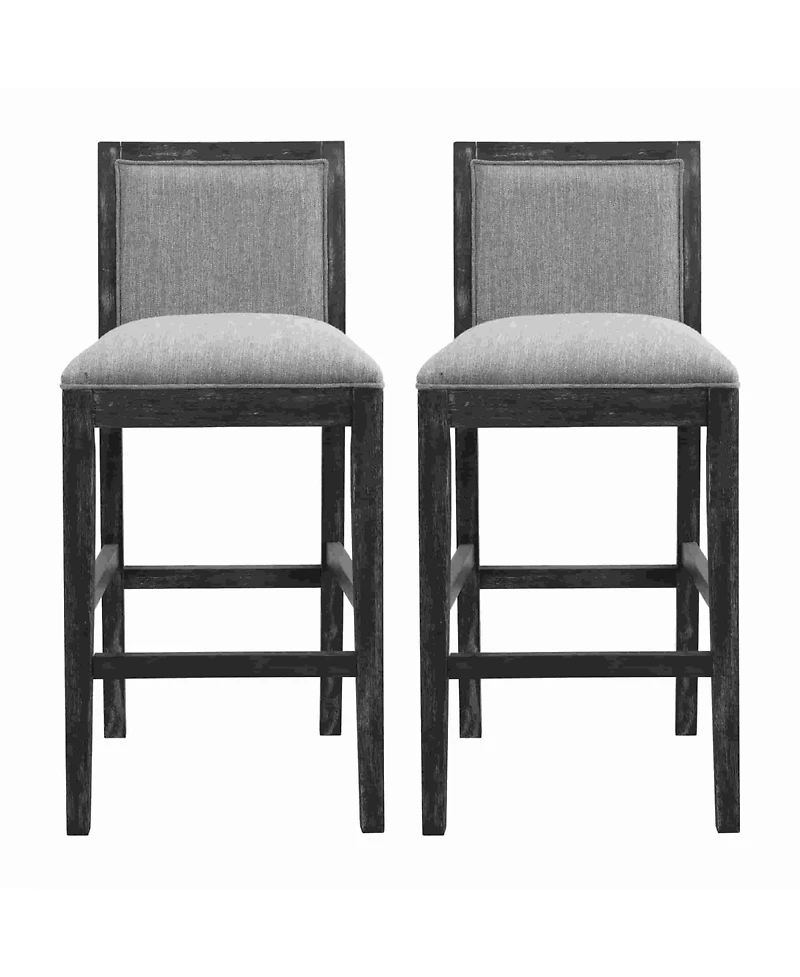 30.5-Inch Upholstered Bar Stools Set of 2, Retro Bar Chairs for Kitchen Island or Dining Room-The Pop Home