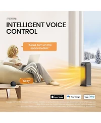 Morento Smart Space Heater, 1500W Electric Heater with Wi-Fi & Voice Control, Portable Heaters with Thermostat for Indoor Use, 12H Timer