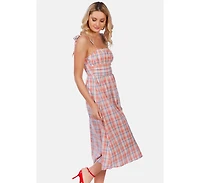 London Rag Women's Checkered Midi Dress Slip Dress