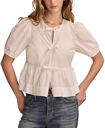 Lucky Brand Women's Babydoll Flyaway Top