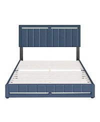 Boyd Sleep Siri Upholstered Platform Bed with Headboard, Mattress Foundation Strong 14 Wood Slat Supports, No Box Spring Required