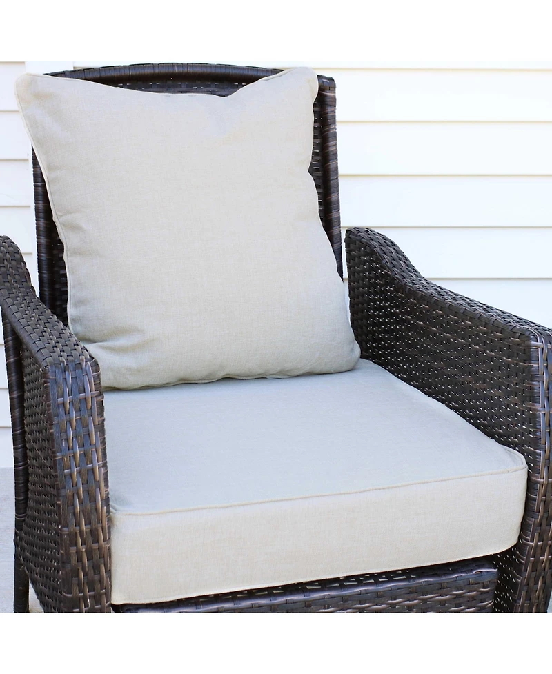 Indoor/Outdoor Olefin Replacement Deep Back and Seat Cushion Set for Patio Chair - 2pc