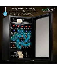 NutriChef 34-Bottle Wine Cooler with Digital Touch Control
