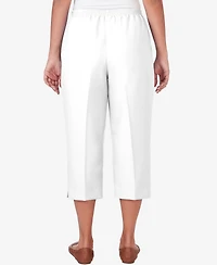 Alfred Dunner Petite Classics Button Hem Denim Capri Pants