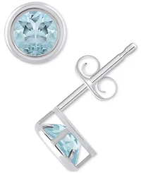 Lab-Created Opal Bezel Stud Earrings (1-1/5 ct. t.w.) 10k Gold (Also Additional Gemstones)