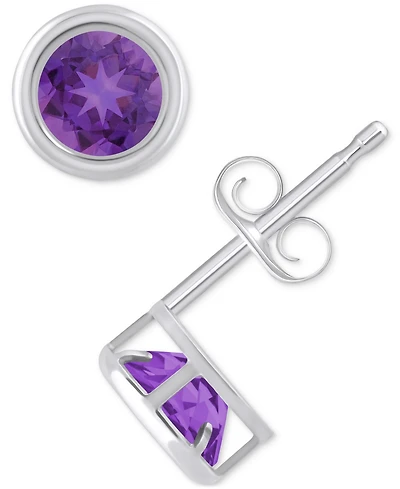 Lab-Created Opal Bezel Stud Earrings (1-1/5 ct. t.w.) 10k Gold (Also Additional Gemstones)